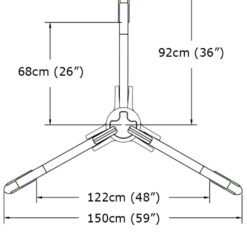 Cast Head Tripod 2 Pulley 2 Anchor – Red – No Webbing Strap - Imagen 3