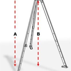 Cast Head Tripod 2 Pulley 2 Anchor – Red – No Webbing Strap - Imagen 4